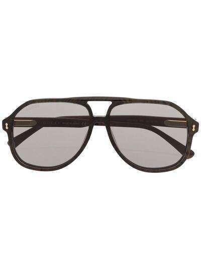 Gucci Eyewear tortoiseshell aviator-frame sunglasses