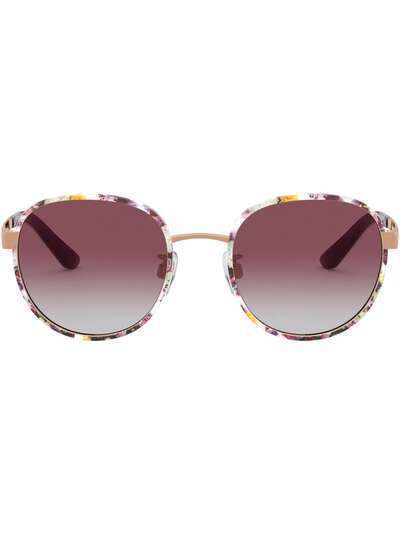 Dolce & Gabbana Eyewear floral-print round frame sunglasses