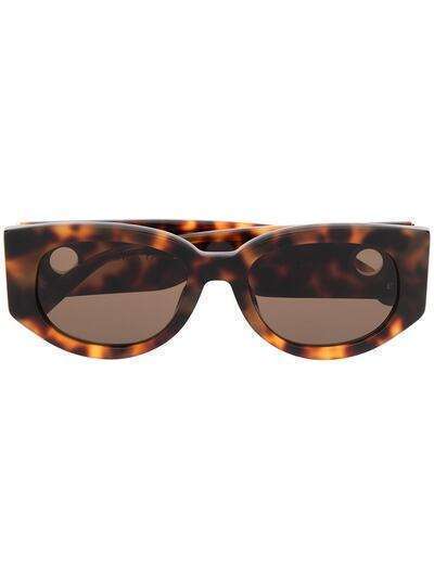 Linda Farrow широкие солнцезащитные очки в оправе 'кошачий глаз'