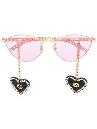 Gucci Eyewear солнцезащитные очки GG0977S в оправе 'кошачий глаз'