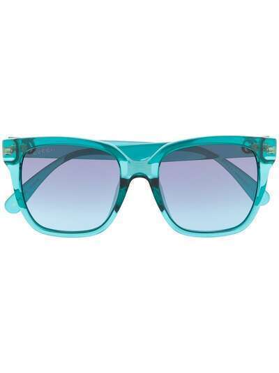 Gucci Eyewear солнцезащитные очки в квадратной оправе с логотипом Double G