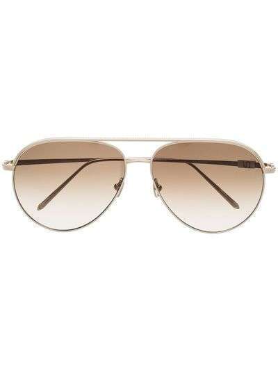 Linda Farrow позолоченные солнцезащитные очки-авиаторы Roberts