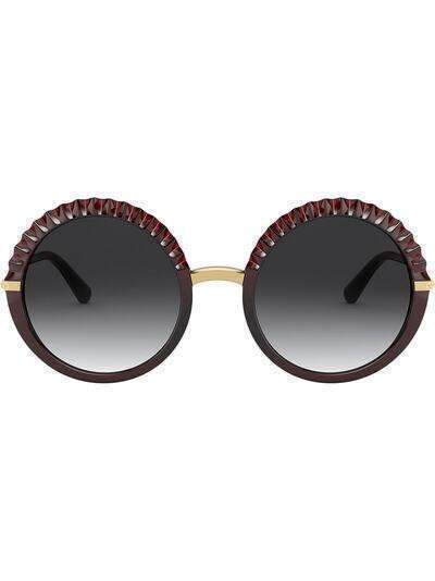Dolce & Gabbana Eyewear солнцезащитные очки в фактурной круглой оправе
