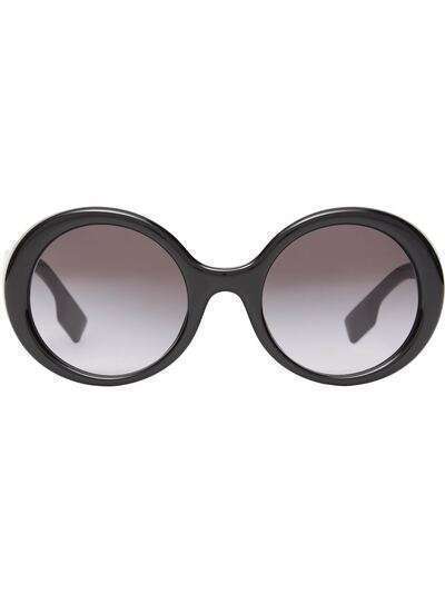 Burberry солнцезащитные очки в массивной круглой оправе