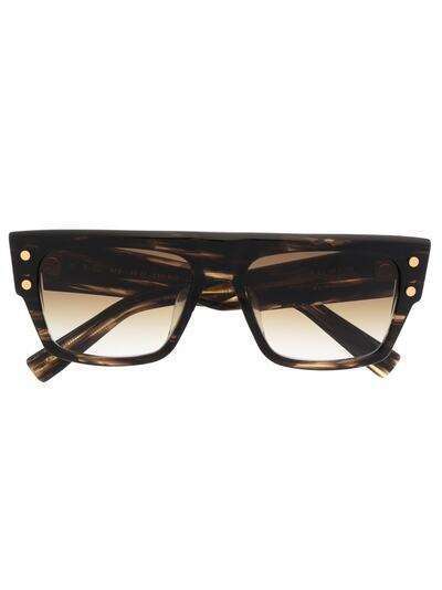 Balmain Eyewear солнцезащитные очки в квадратной оправе черепаховой расцветки