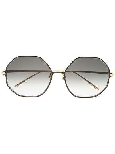 Linda Farrow солнцезащитные очки в шестиугольной оправе