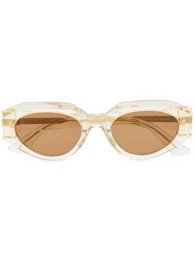 Bottega Veneta Eyewear солнцезащитные очки в прозрачной овальной оправе