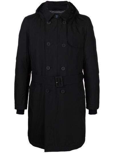 Herno двубортное пальто с капюшоном