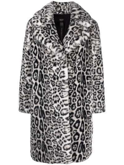 LIU JO leopard-print faux-fur coat