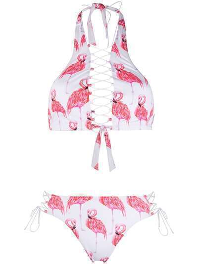 Noire Swimwear бикини Addicted Flamingo на шнуровке