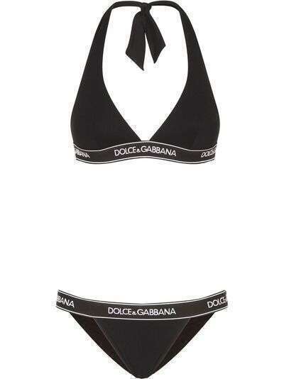 Dolce & Gabbana бикини с вырезом халтер и логотипом