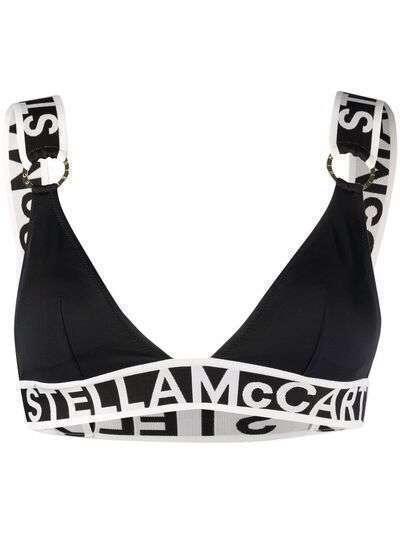 Stella McCartney logo tape-trim bikini top