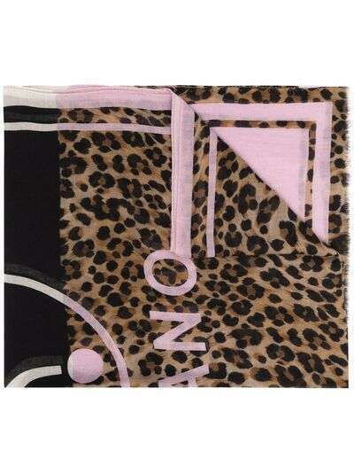 Moschino leopard-print logo scarf