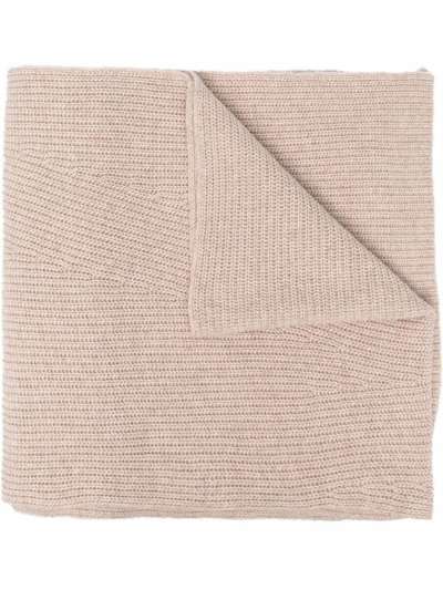 GANNI ribbed-knit wool-blend scarf