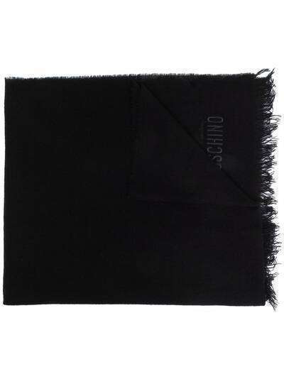Moschino logo-embroidered cashmere scarf