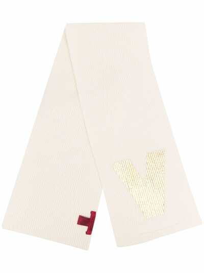 Valentino шарф крупной вязки с принтом