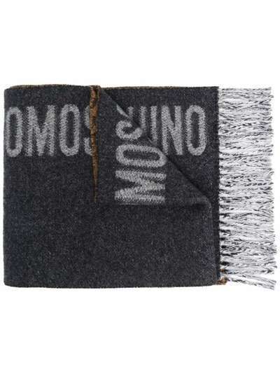 Moschino шерстяной шарф вязки интарсия с логотипом