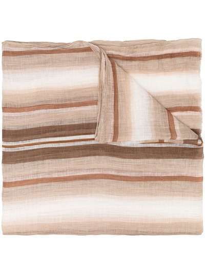 Brunello Cucinelli полосатый шарф тонкой вязки