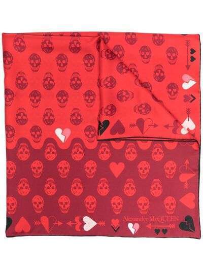 Alexander McQueen платок с принтом Heart and Skull