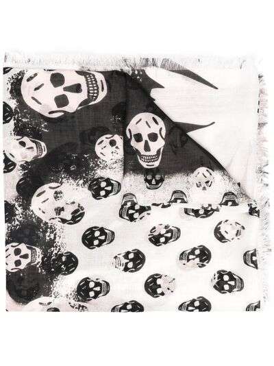 Alexander McQueen платок с принтом Skull и бахромой