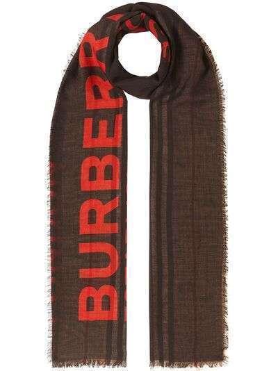 Burberry шарф в полоску Icon Stripe с логотипом