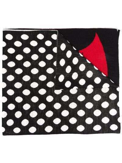 Moschino logo-print spotted scarf