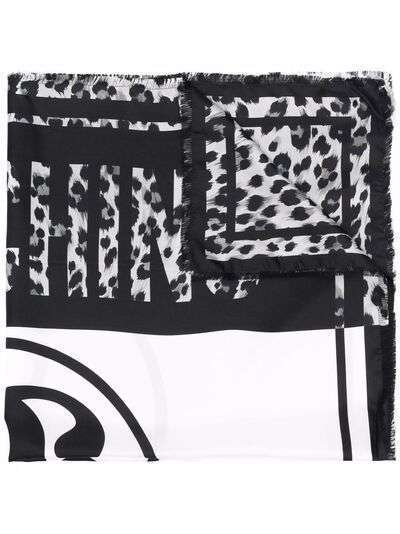Moschino шелковый платок с леопардовым принтом