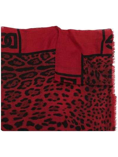 Dolce & Gabbana шарф с леопардовым принтом и логотипом