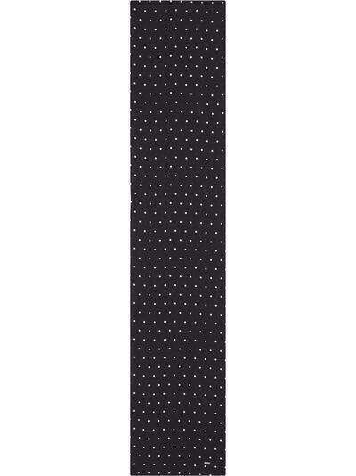 Saint Laurent monogram embellished polka dot scarf