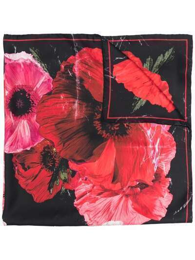 Alexander McQueen шелковый платок с цветочным принтом
