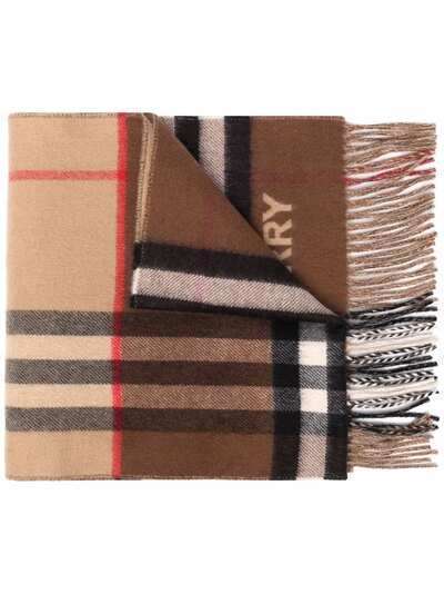 Burberry Kids fringed check scarf