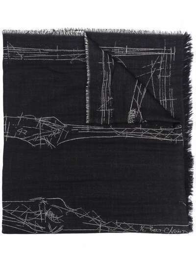 Alexander McQueen шерстяной шарф с графичным принтом