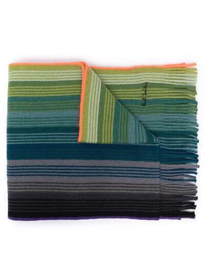 PAUL SMITH wool-knit stripe scarf