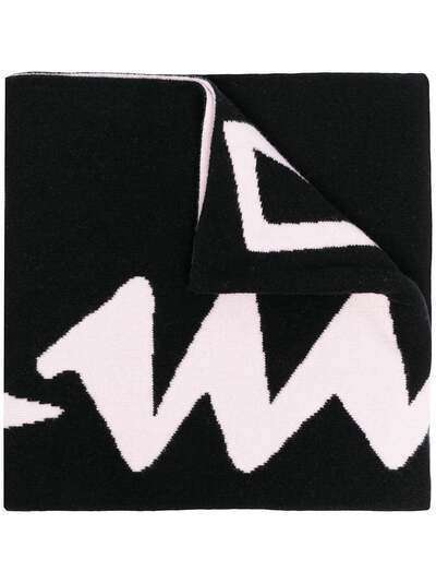 Off-White LOGO FELTED WOOL SCARF BLACK NUDE