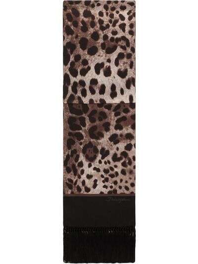 Dolce & Gabbana легкий шарф с леопардовым принтом