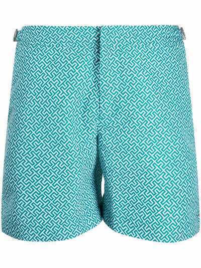Orlebar Brown плавки-шорты с геометричным принтом и пряжками