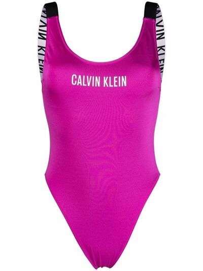 Calvin Klein купальник с логотипом и U-образным вырезом