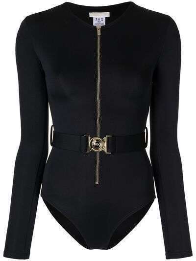 Michael Michael Kors long-sleeve belted swimsuit