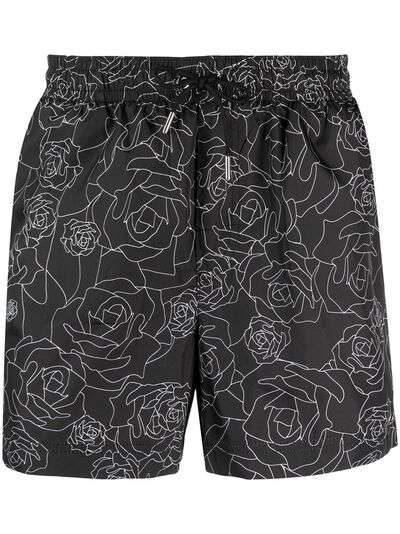 Les Hommes плавки-шорты с цветочным принтом
