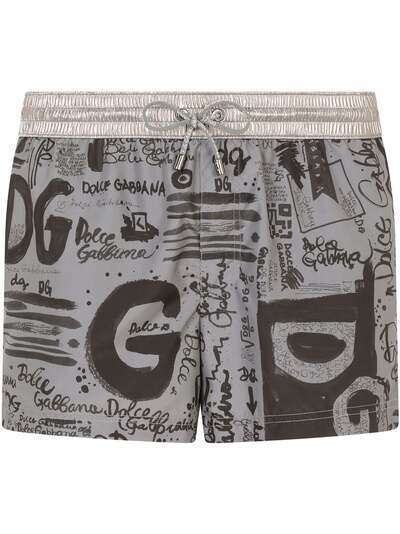 Dolce & Gabbana плавки-шорты с графичным принтом
