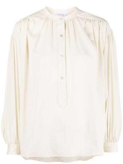 ANINE BING блузка в тонкую полоску с воротником на пуговицах