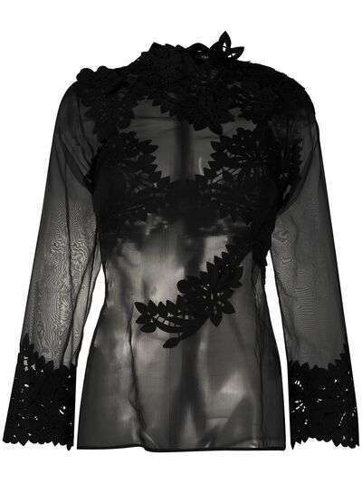Ermanno Scervino полупрозрачная блузка с вышивкой