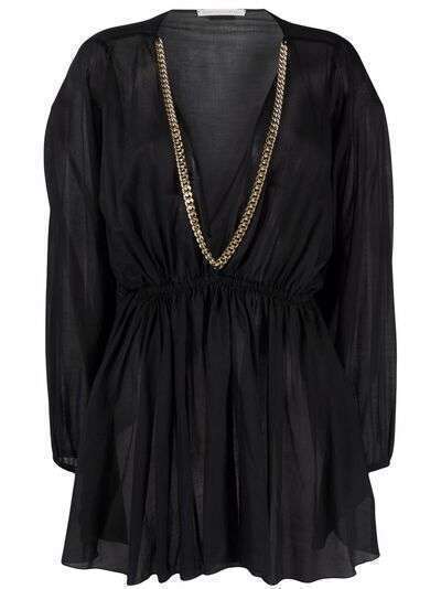 Stella McCartney блузка с цепочкой и V-образным вырезом