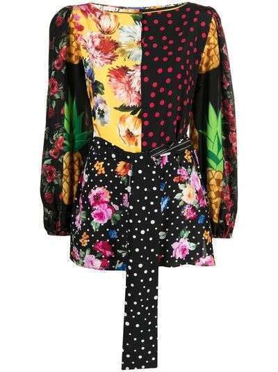Dolce & Gabbana блузка с поясом и принтом