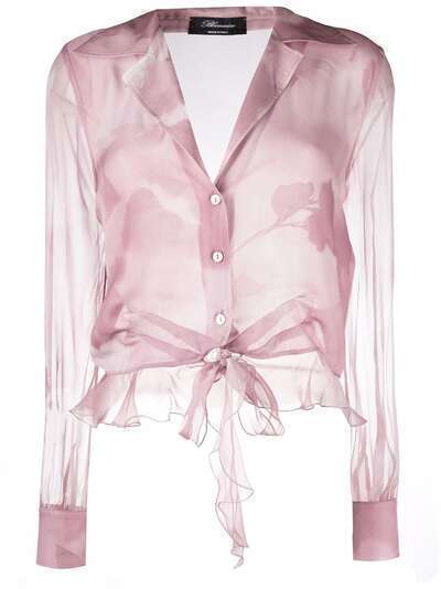Blumarine шелковая блузка с цветочным принтом