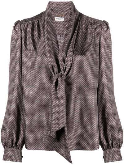 Saint Laurent блузка с принтом