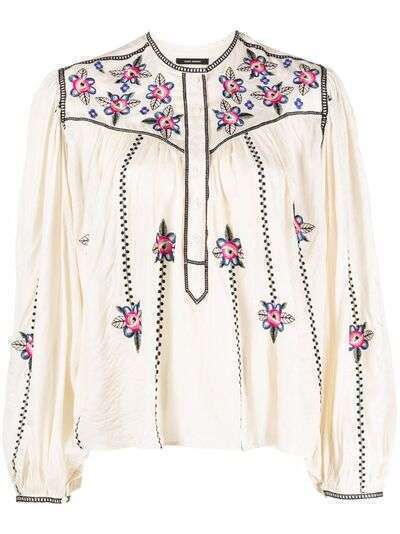 Isabel Marant блузка Caitlyn с цветочной вышивкой