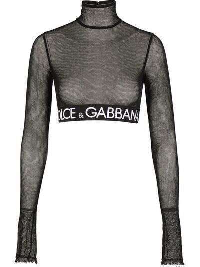 Dolce & Gabbana сетчатый топ с логотипом