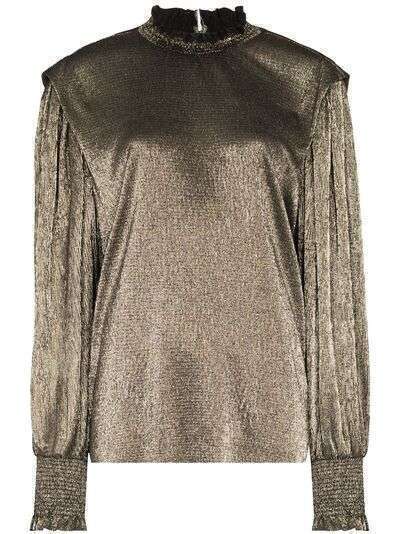 Isabel Marant Étoile Noshi metallic-effect high-neck blouse