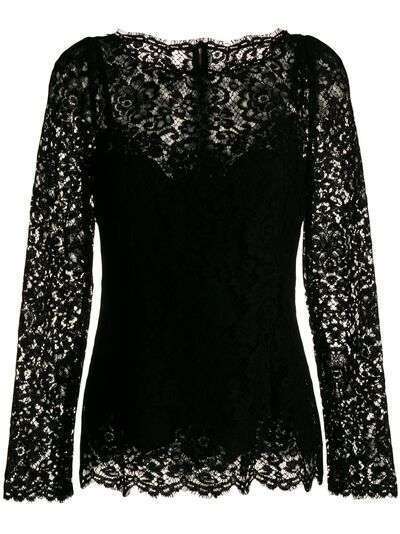 Dolce & Gabbana кружевная блузка с длинными рукавами